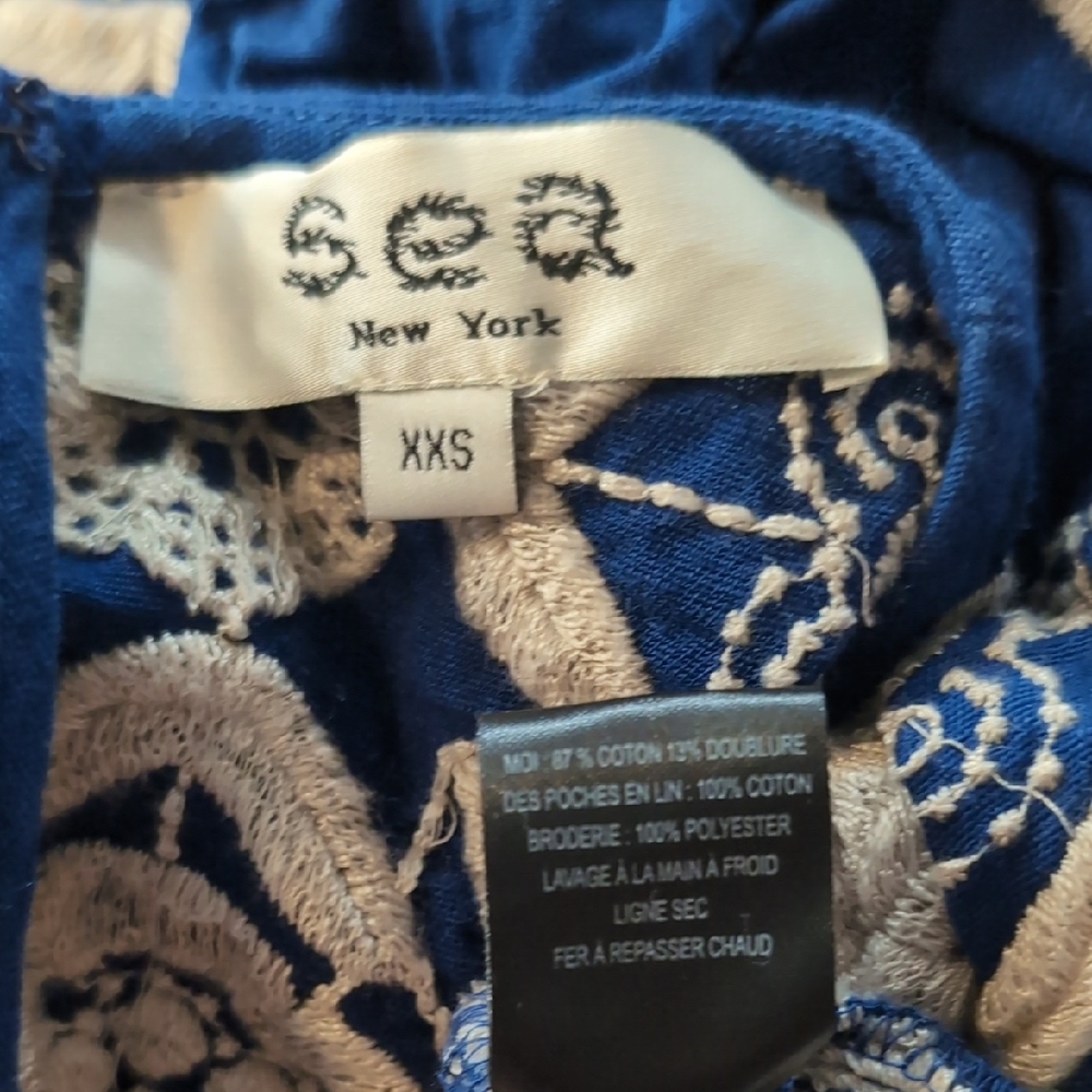 Sea New York Navy Dress with Cream Embroidery - Picture 8 of 8